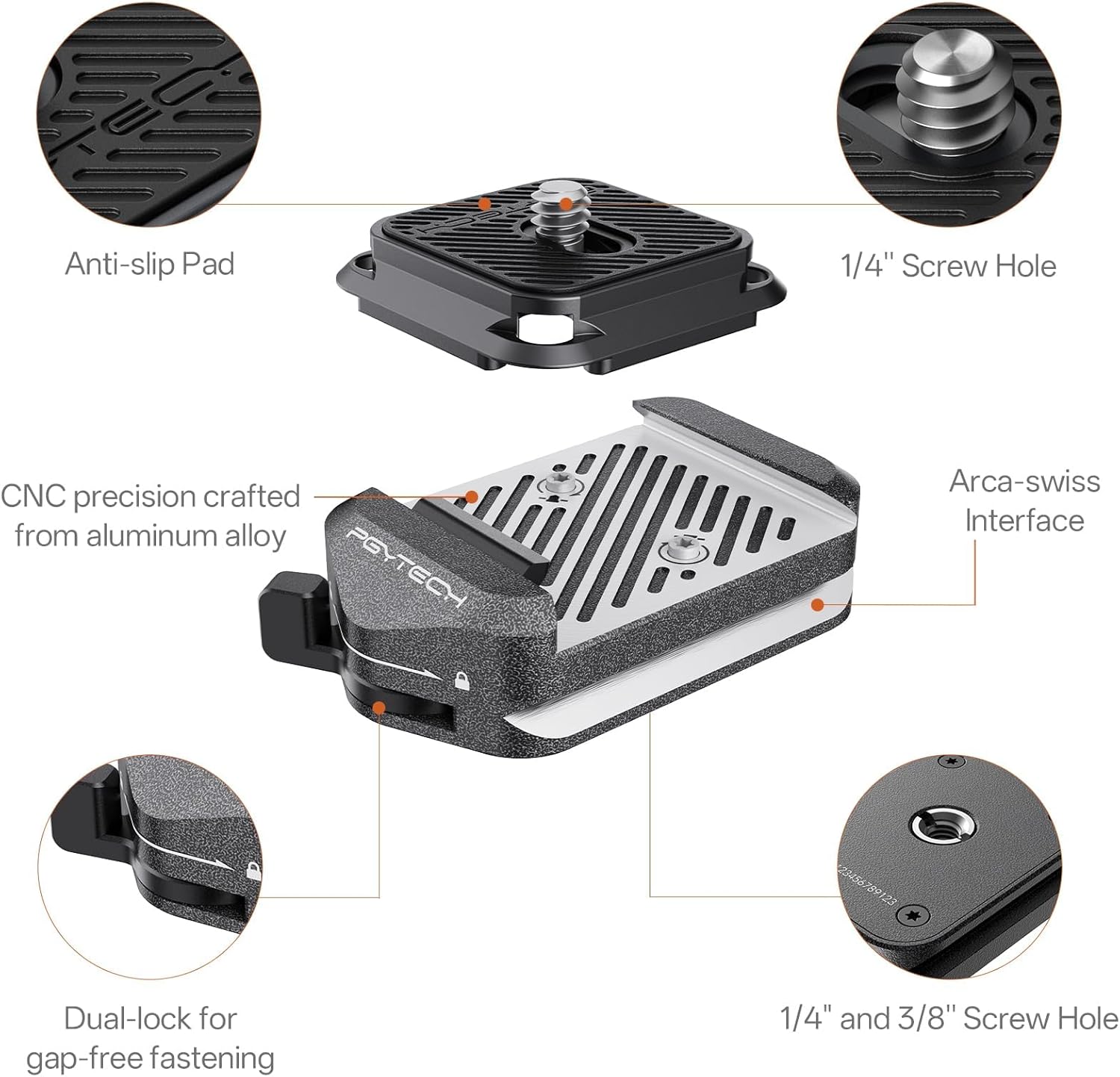 PGYTECH Quick Release Plate & Clamp V2